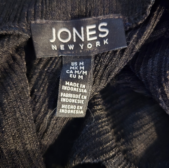 Jones New York, Solid Black High Neck Blouse With Zippered Back, Size Medium - Picture 6 of 7